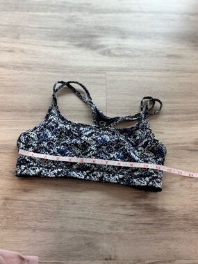 GAP Black White and Blue Floral Print Sports Bra